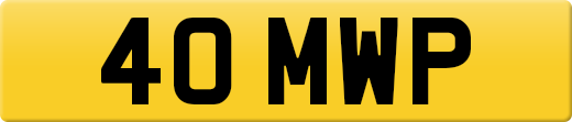 40 MWP private number plate
